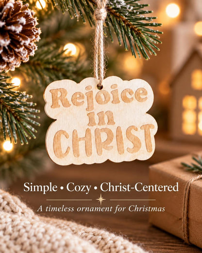 Rejoice in Christ Retro Ornament