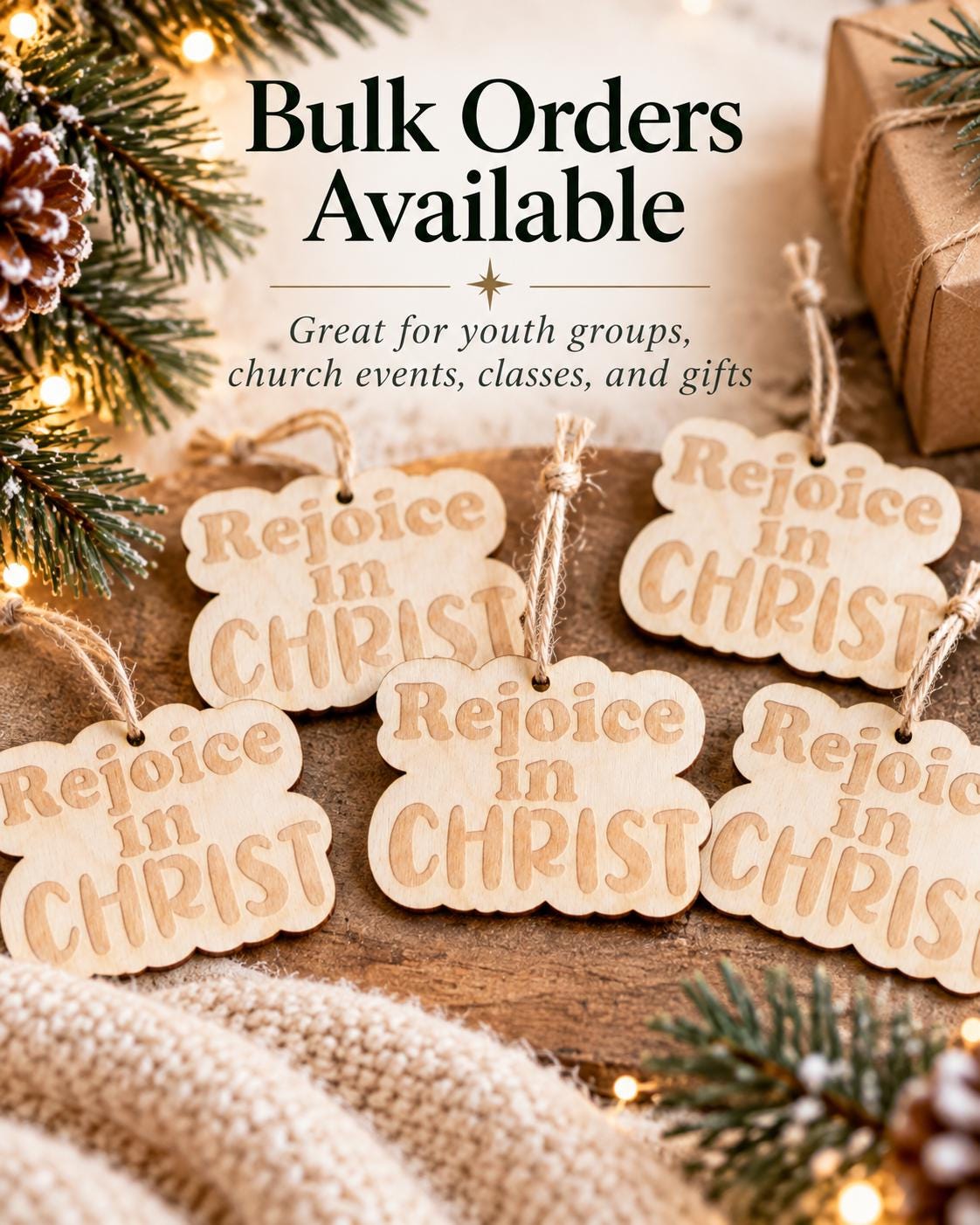 Rejoice in Christ Retro Ornament