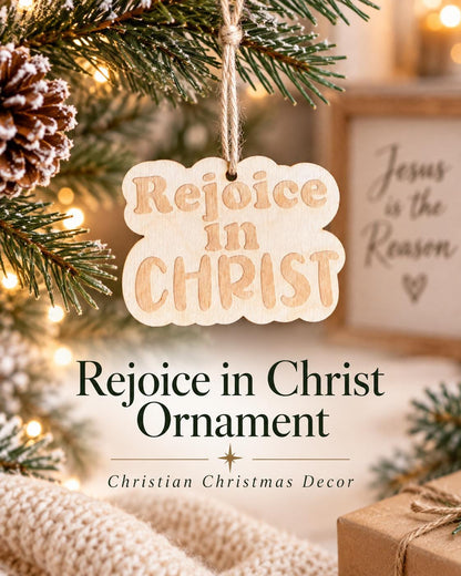 Rejoice in Christ Retro Ornament