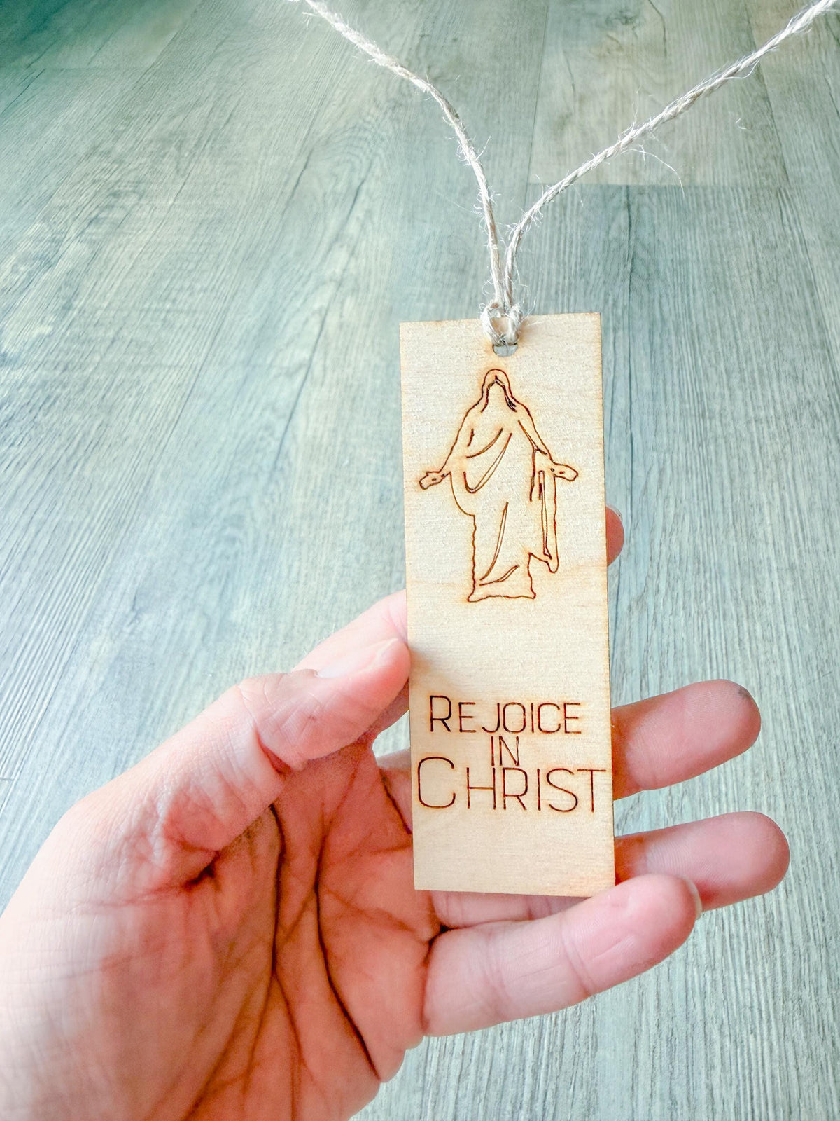 Rejoice in Christ Christus Wood Bookmark