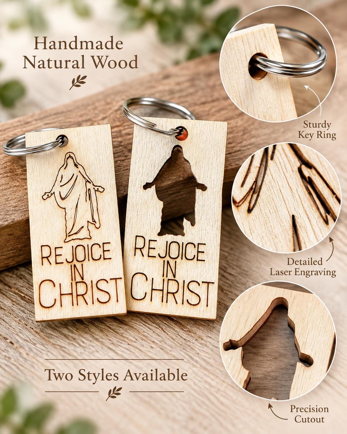 Rejoice in Christ Keychain | Pick Your Style