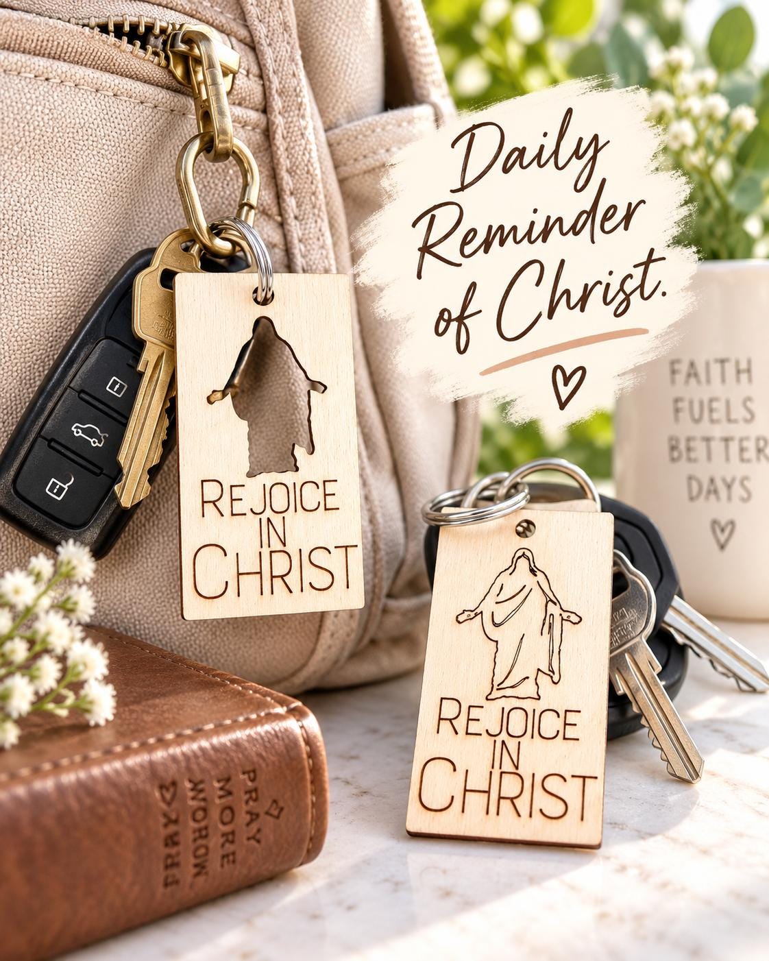 Rejoice in Christ Keychain | Pick Your Style