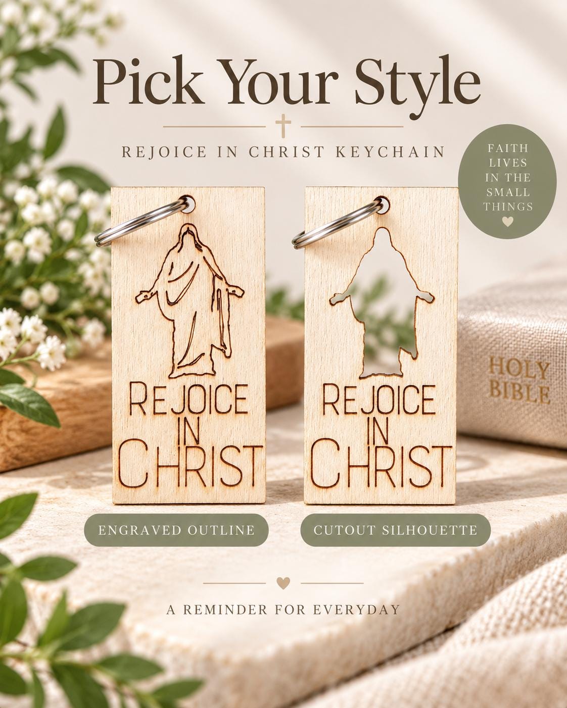 Rejoice in Christ Keychain | Pick Your Style