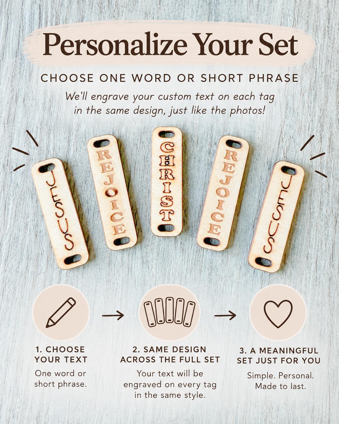 Custom Engraved Wood Bracelet Bars
