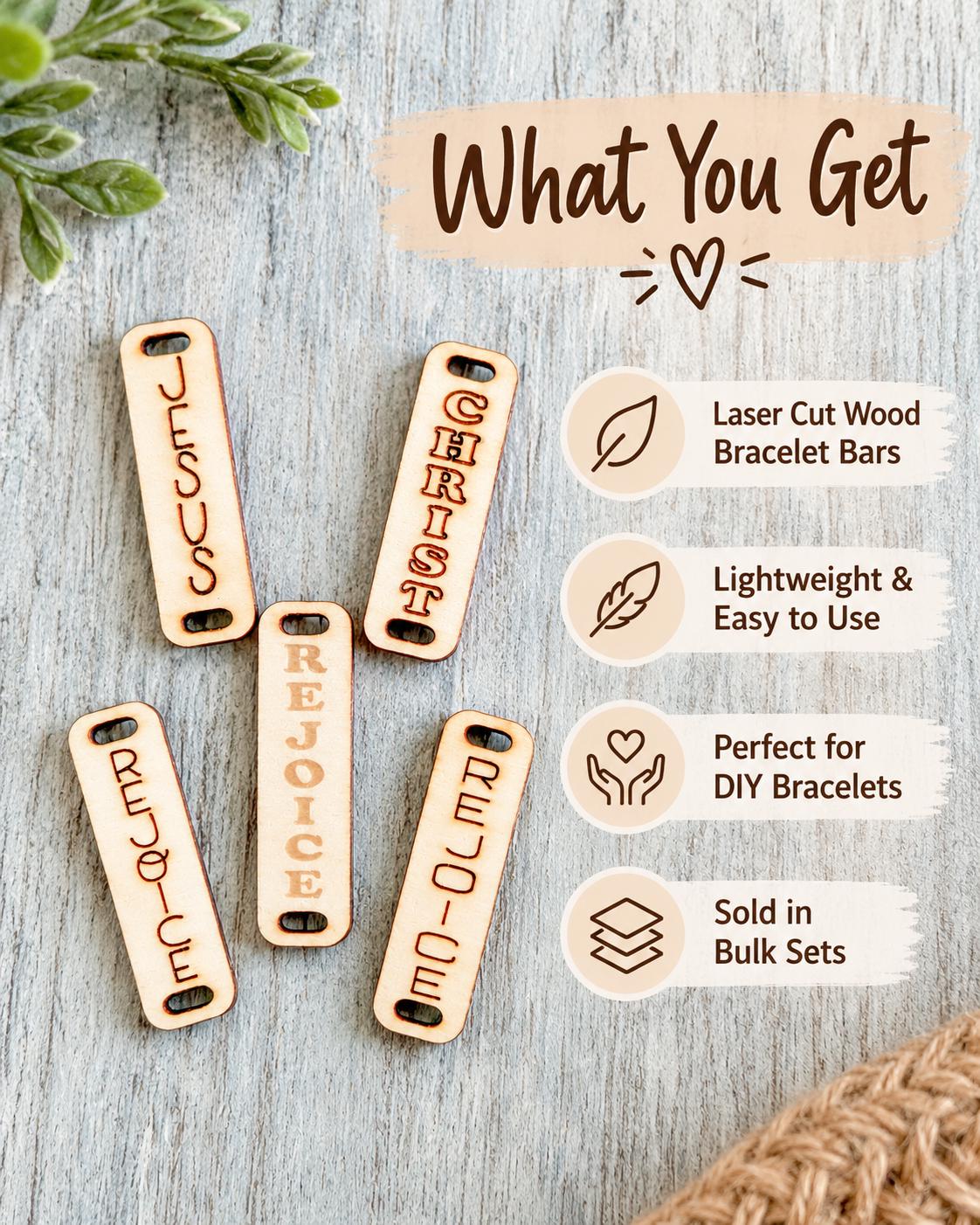 Custom Engraved Wood Bracelet Bars