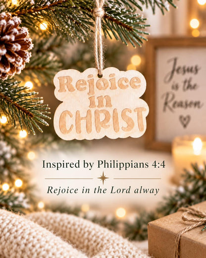 Rejoice in Christ Retro Ornament