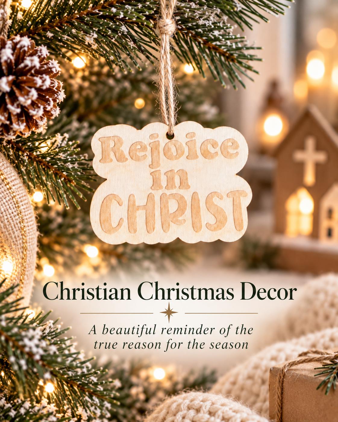Rejoice in Christ Retro Ornament