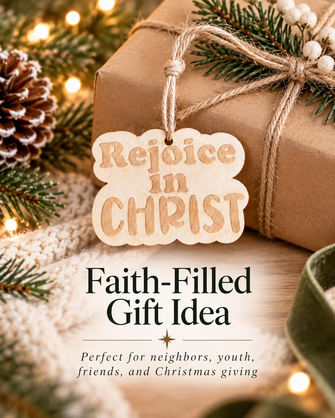 Rejoice in Christ Retro Ornament