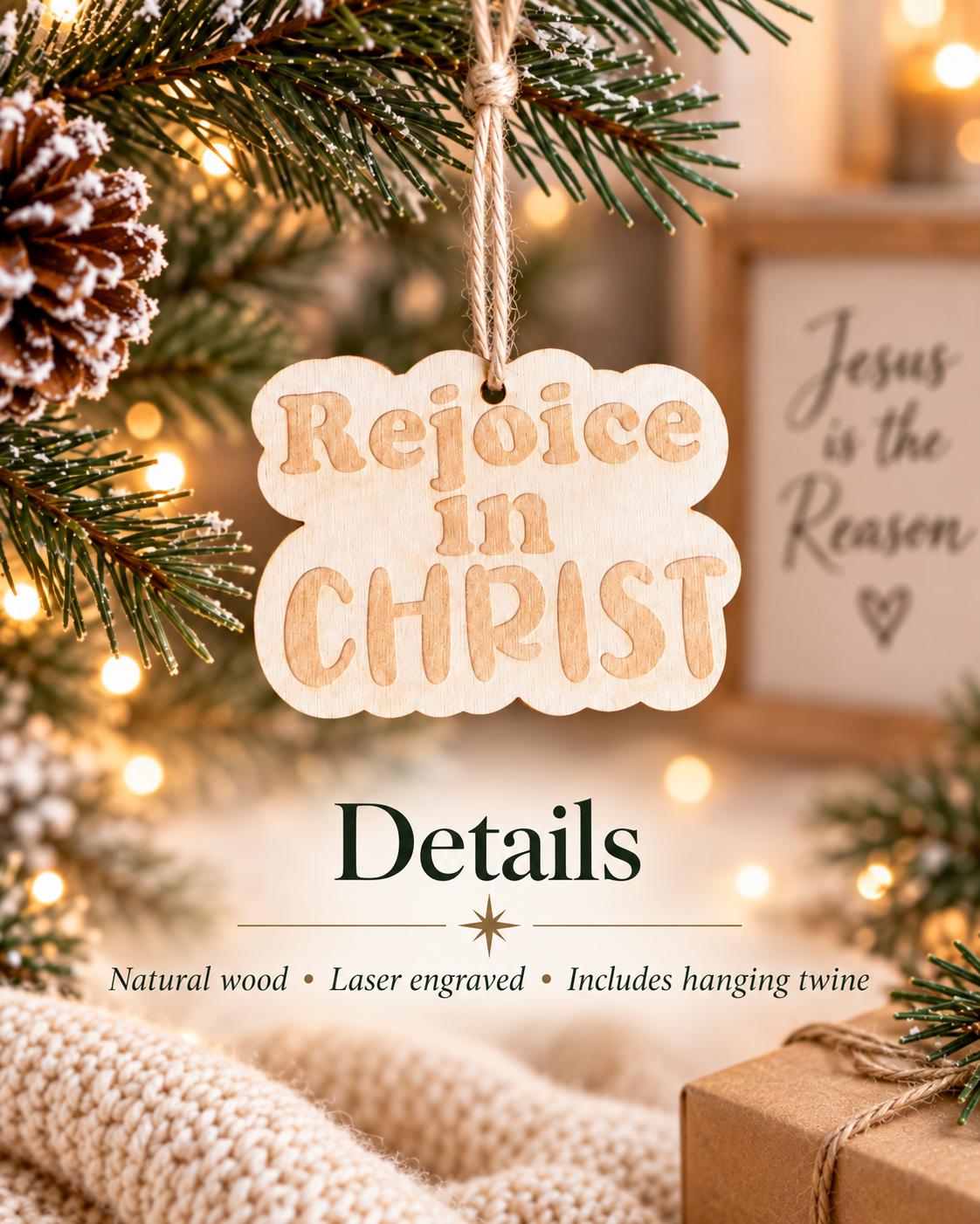 Rejoice in Christ Retro Ornament