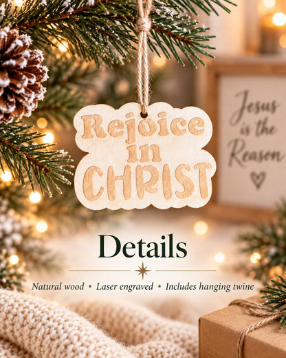 Rejoice in Christ Retro Ornament