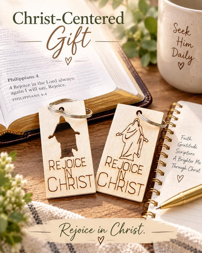 Rejoice in Christ Keychain | Pick Your Style