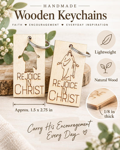 Rejoice in Christ Keychain | Pick Your Style