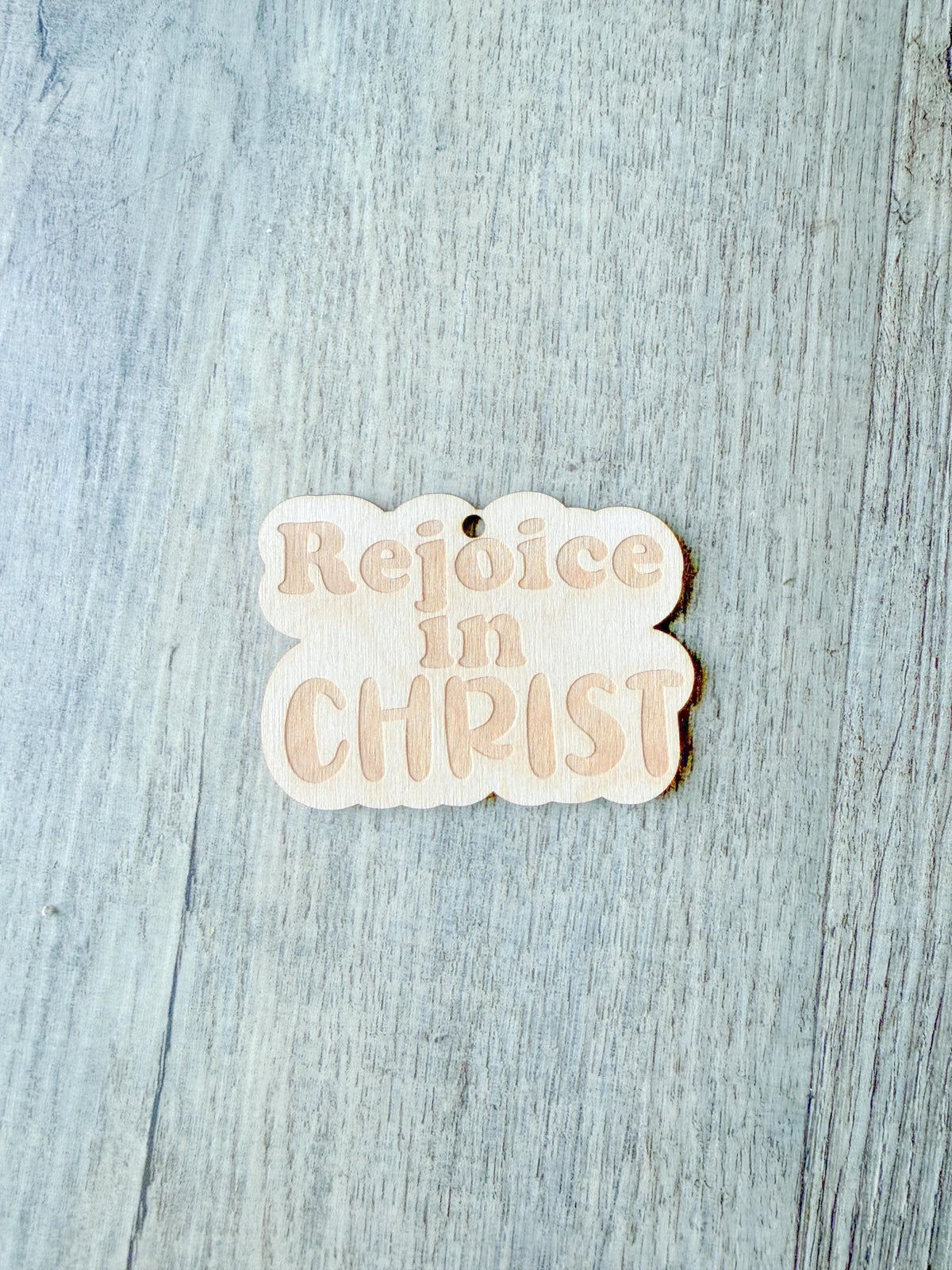 Rejoice in Christ Retro Keychain
