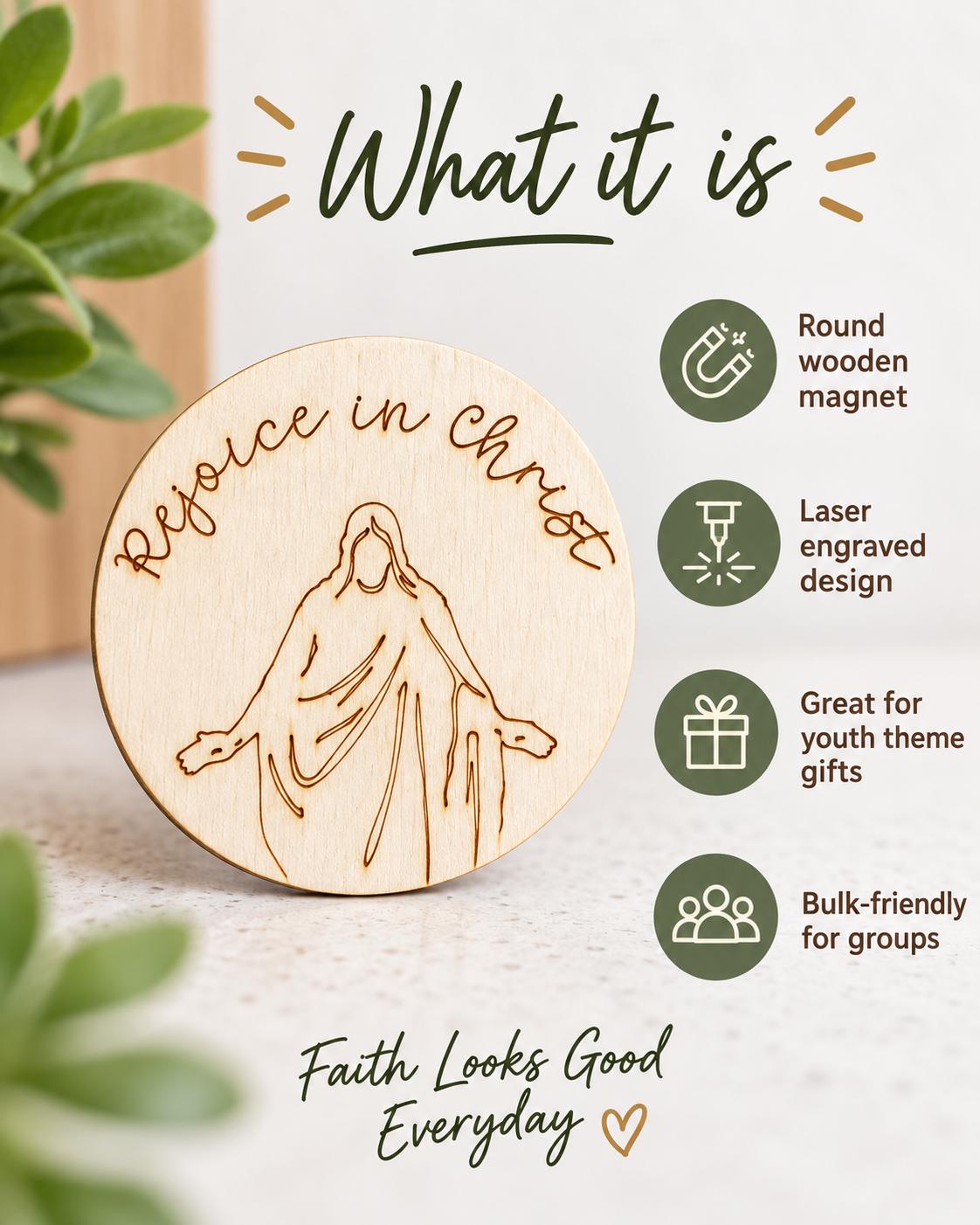 Rejoice in Christ Script Christus Magnet