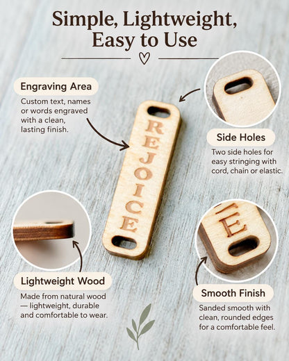 Custom Engraved Wood Bracelet Bars