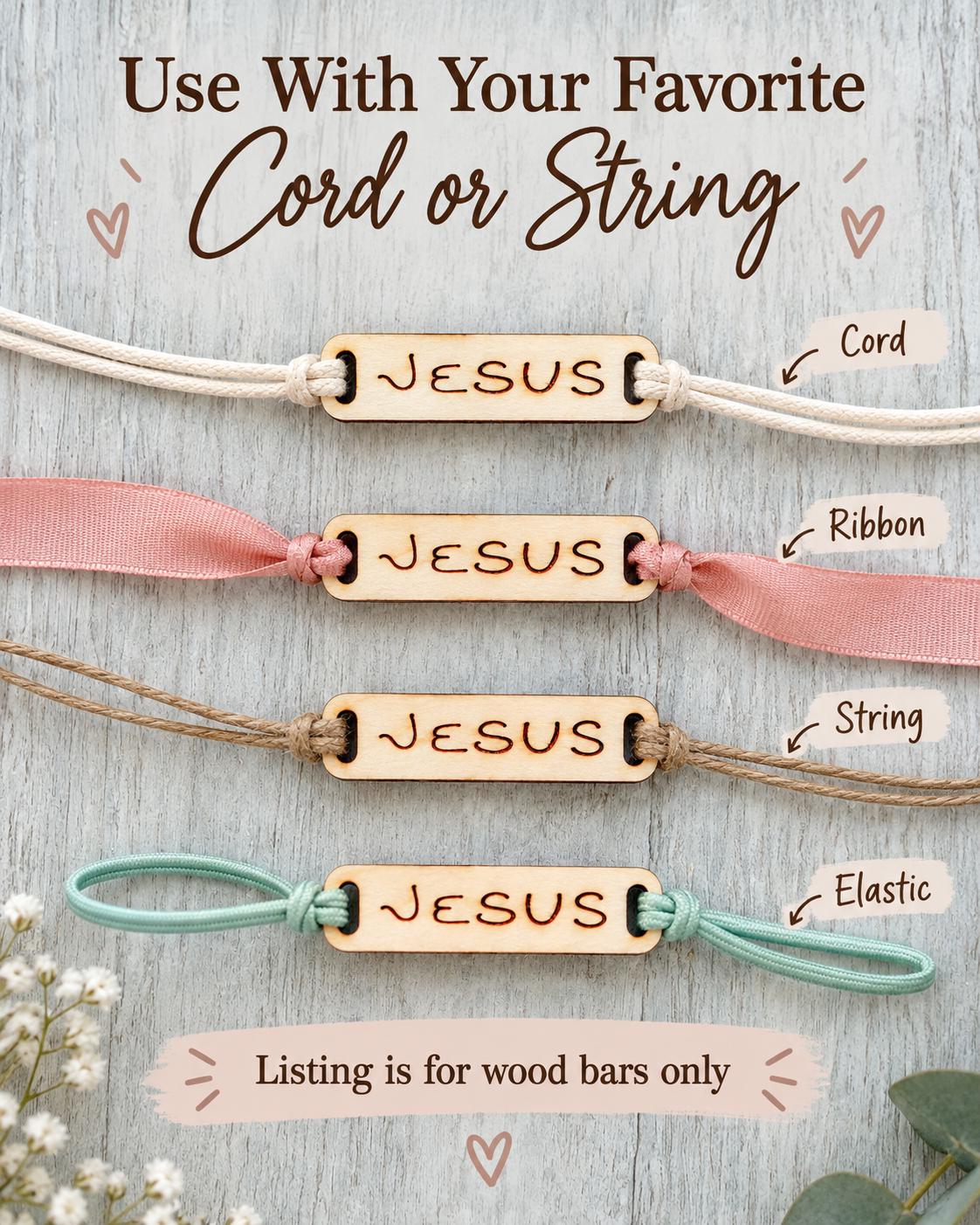 Custom Engraved Wood Bracelet Bars