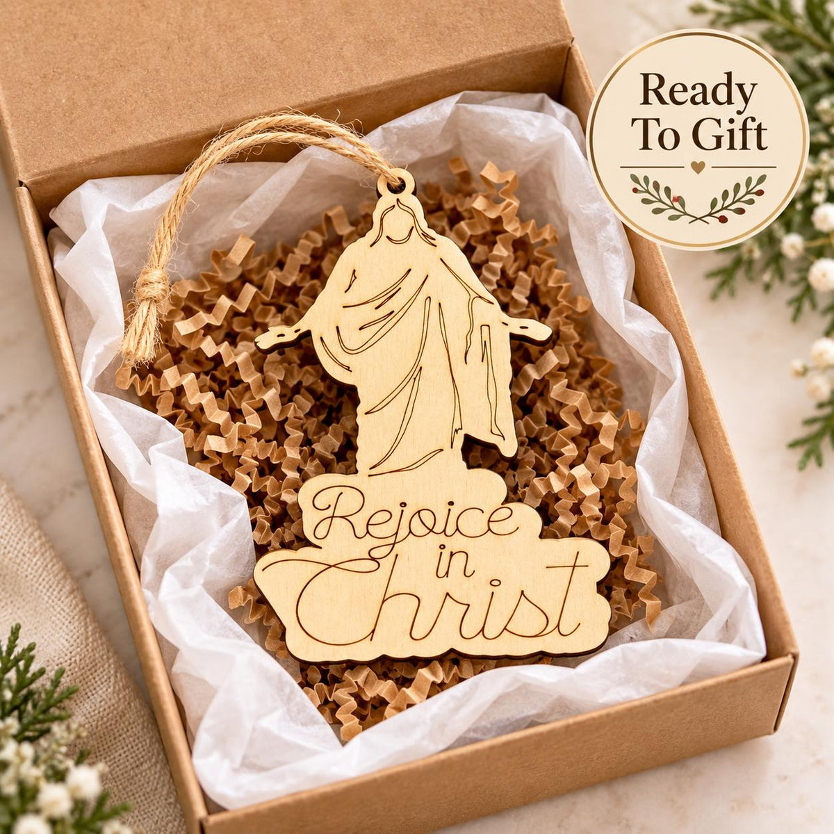 Rejoice in Christ Christus Cutout Ornament