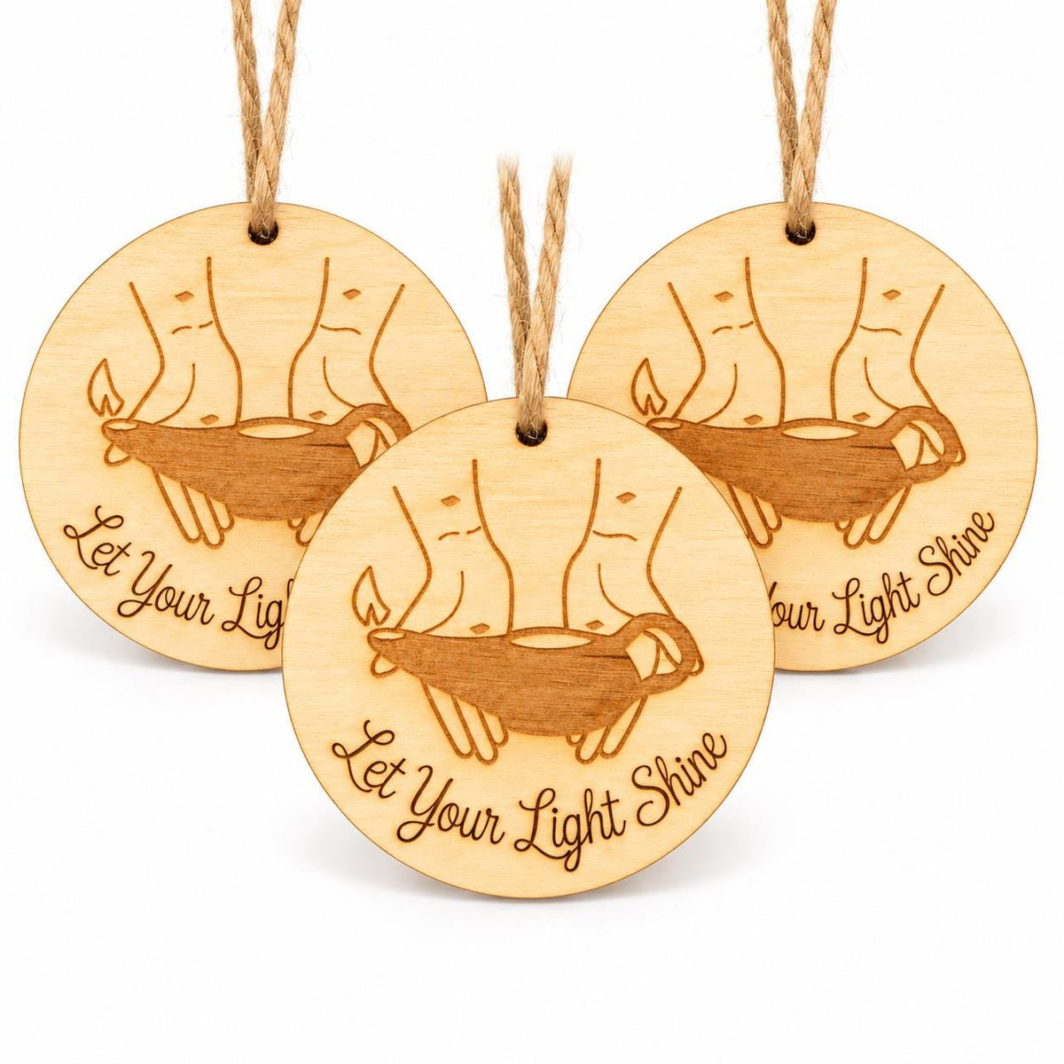 Let Your Light Shine Wood Ornament