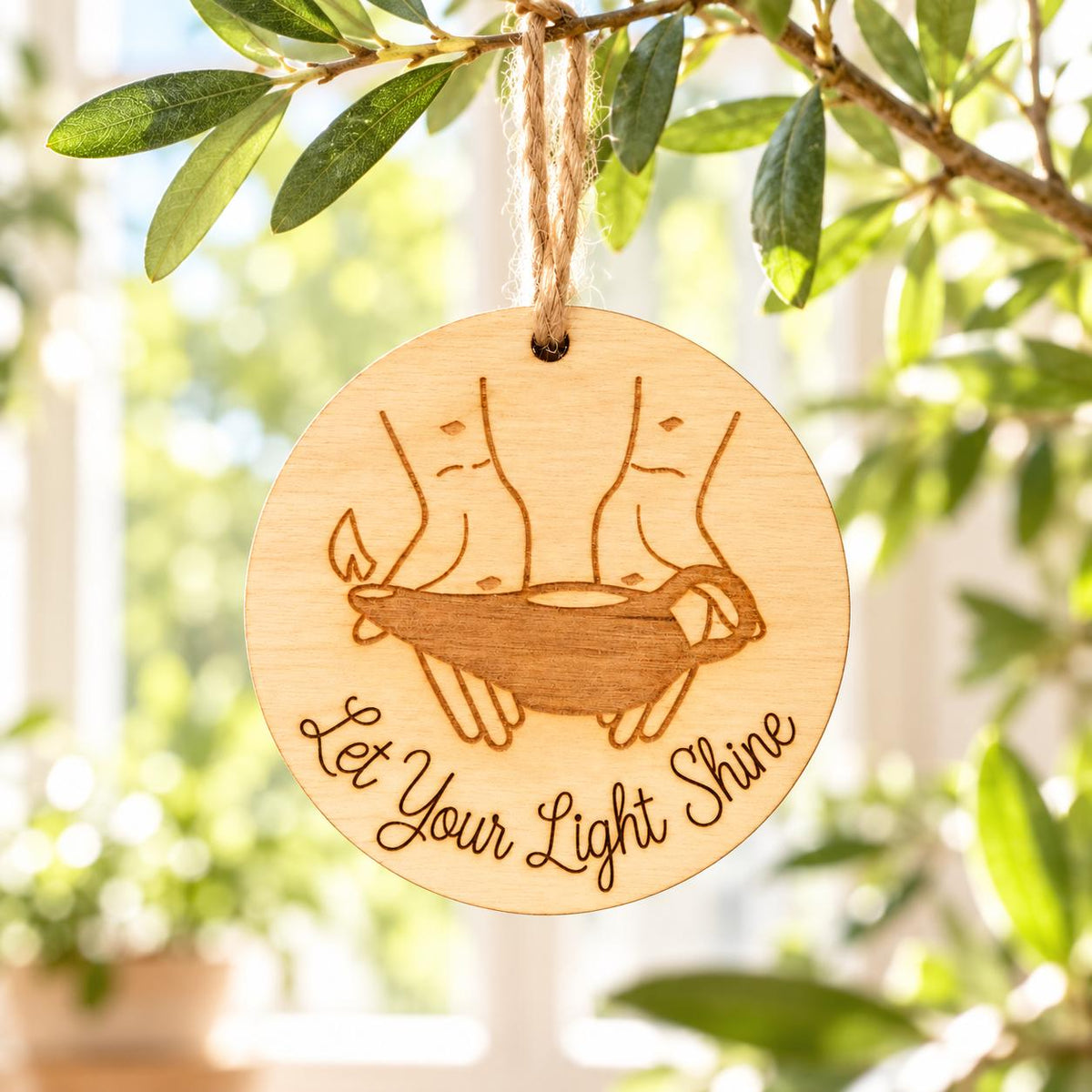 Let Your Light Shine Wood Ornament