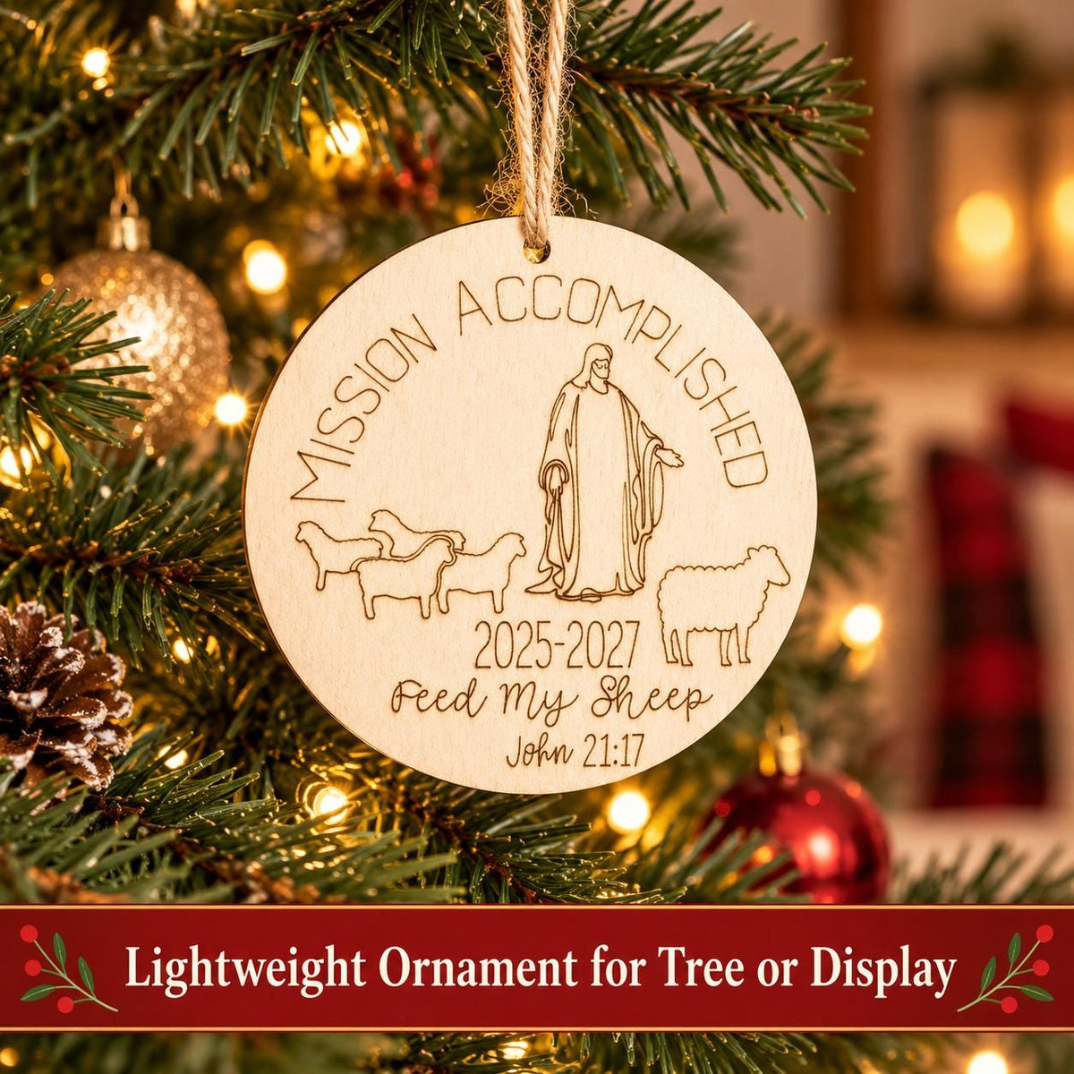 Mission Accomplished Personalized Missionary Ornament