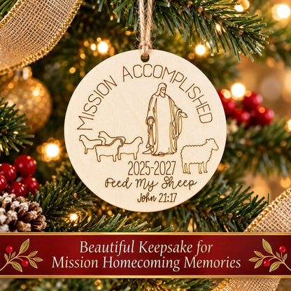 Mission Accomplished Personalized Missionary Ornament
