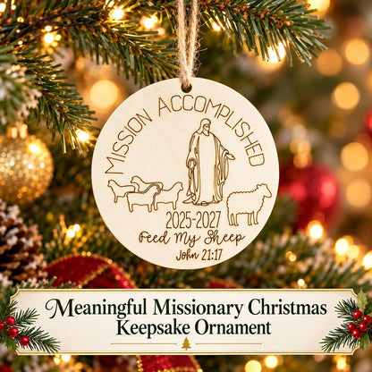 Mission Accomplished Personalized Missionary Ornament