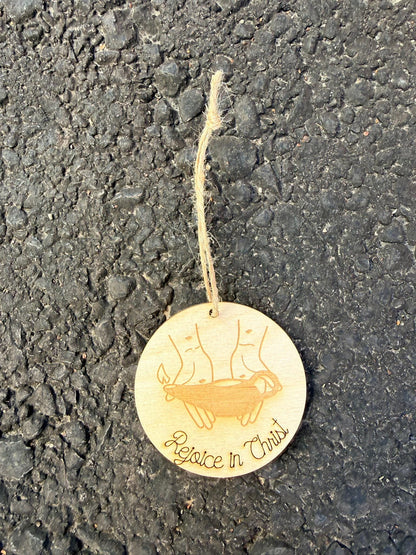 Rejoice in Christ Oil Lamp Ornament