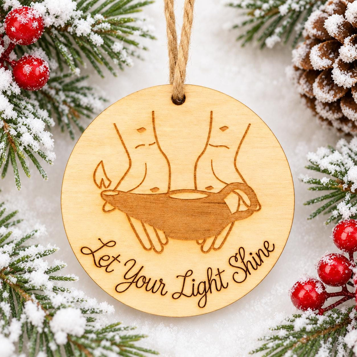 Let Your Light Shine Wood Ornament