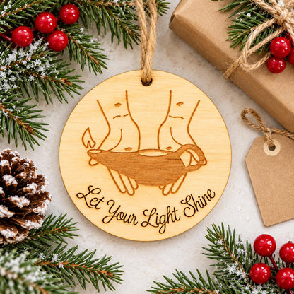 Let Your Light Shine Wood Ornament
