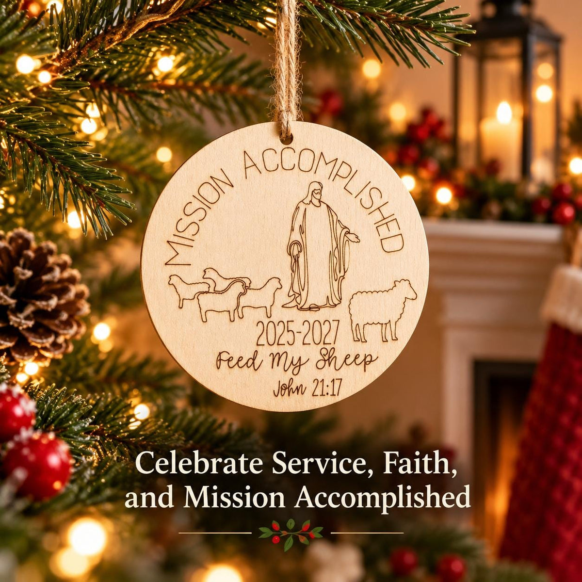 Mission Accomplished Personalized Missionary Ornament