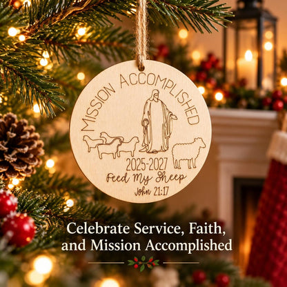 Mission Accomplished Personalized Missionary Ornament