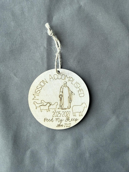 Mission Accomplished Personalized Missionary Ornament