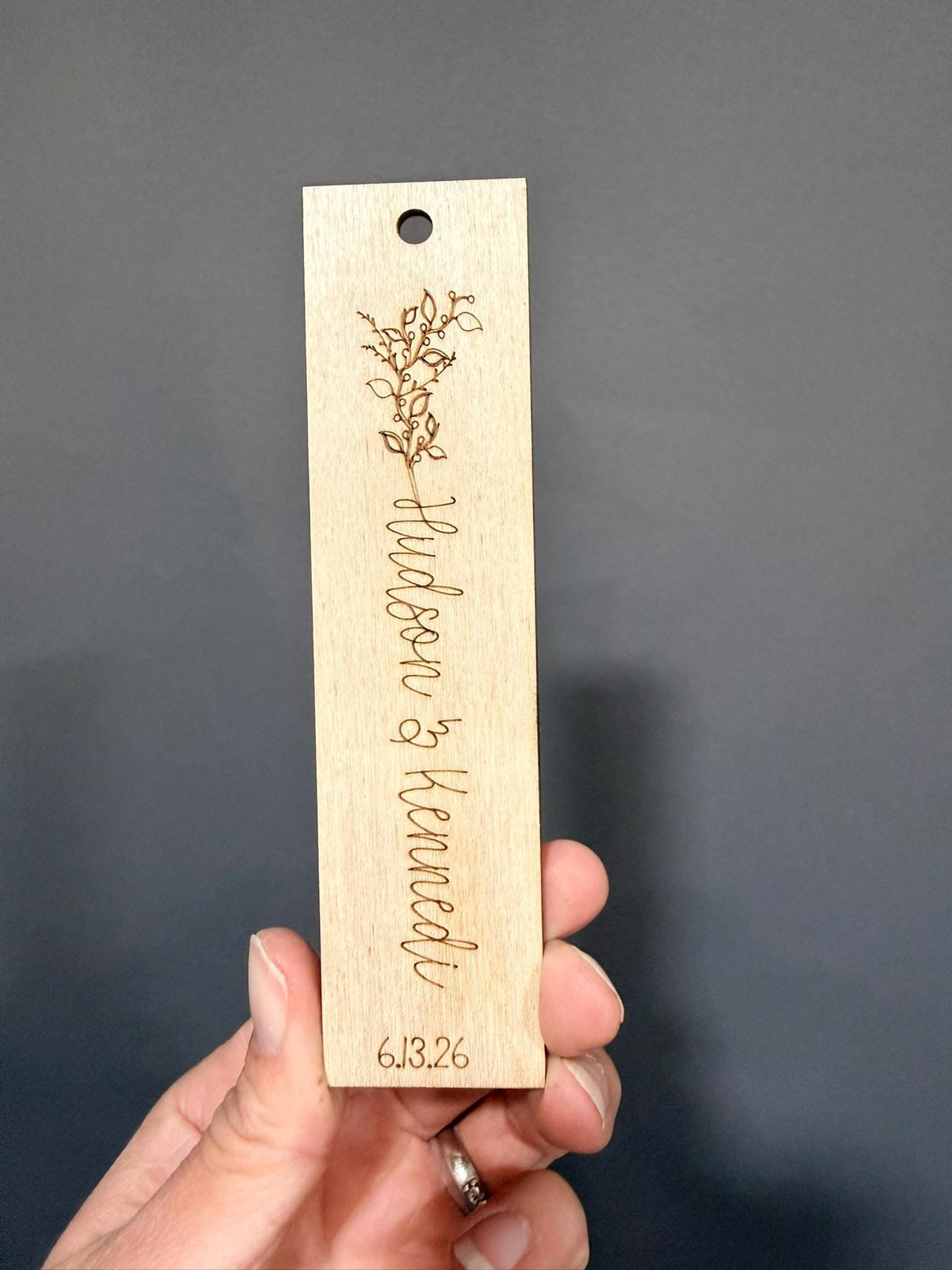 Personalized Wood Wedding Favor Bookmarks