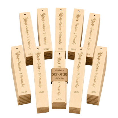 Personalized Wood Wedding Favor Bookmarks