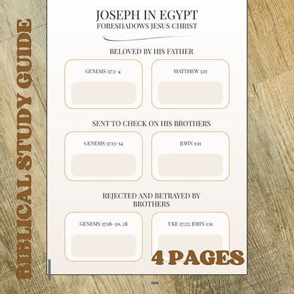 Joseph in Egypt Foreshadows Jesus Christ Printable