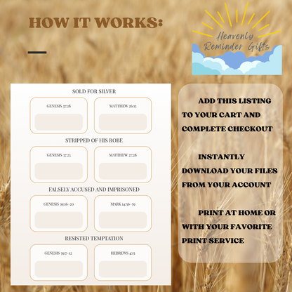 Joseph in Egypt Foreshadows Jesus Christ Printable