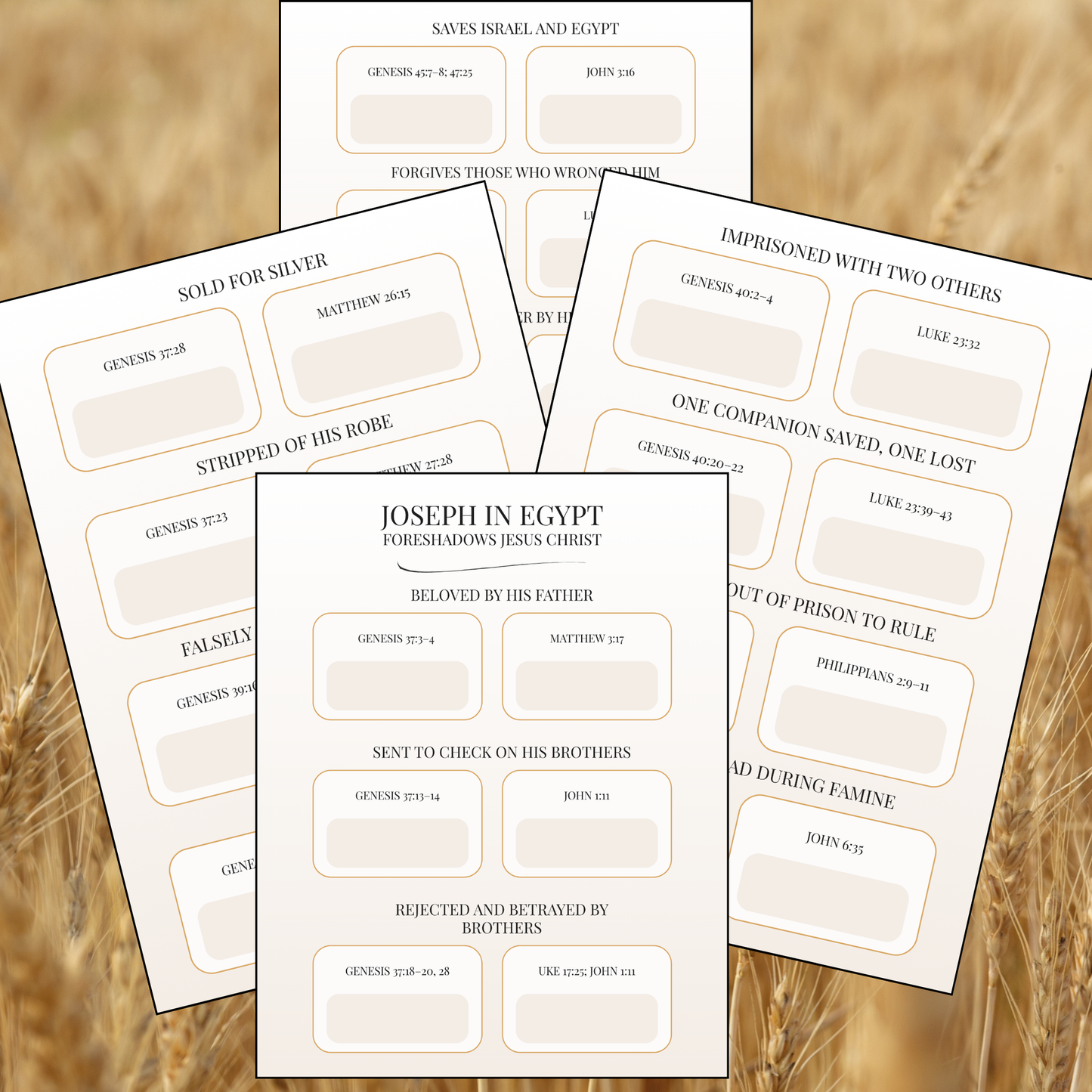 Joseph in Egypt Foreshadows Jesus Christ Printable