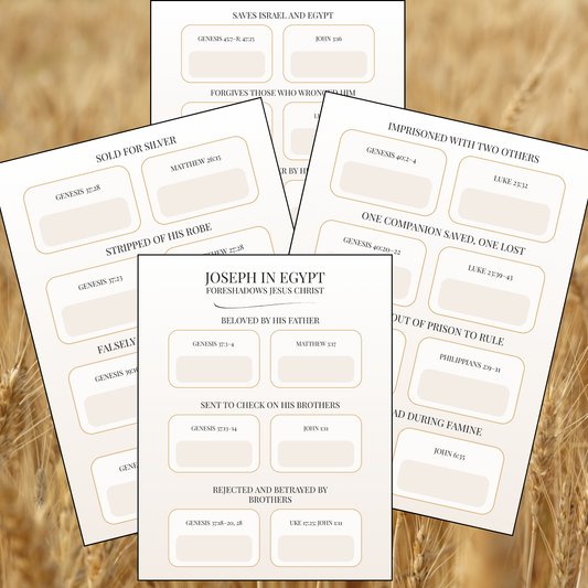 Joseph in Egypt Foreshadows Jesus Christ Printable