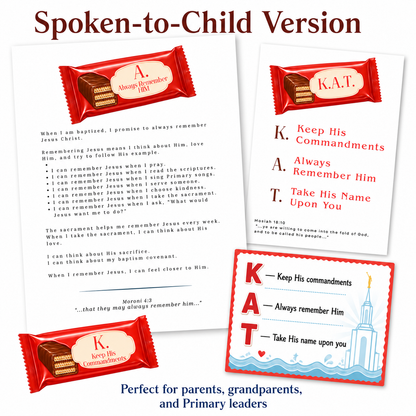 K.A.T. Baptism Talk Printable Set