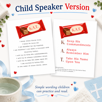 K.A.T. Baptism Talk Printable Set