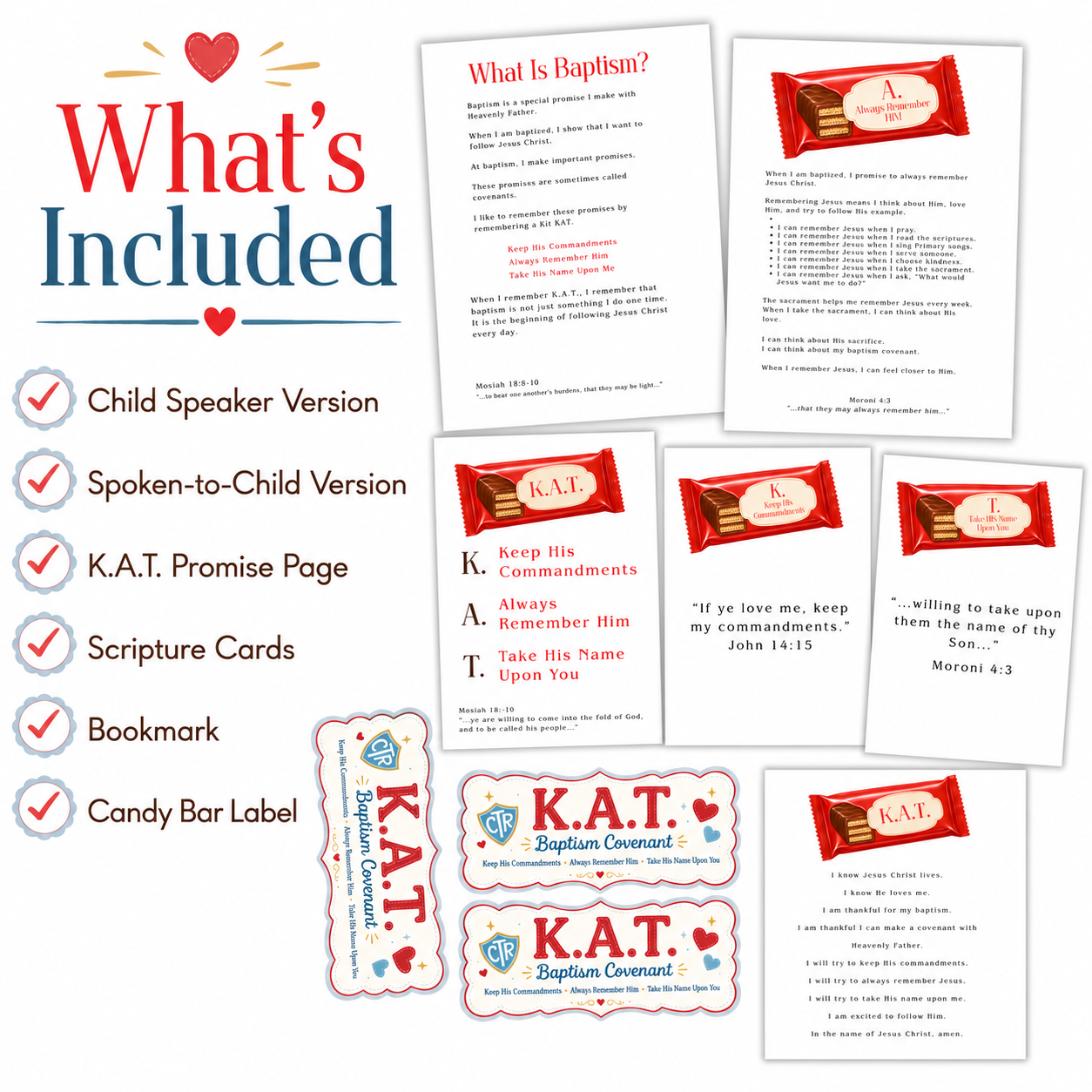 K.A.T. Baptism Talk Printable Set
