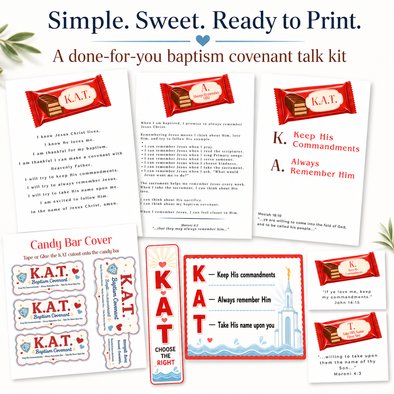 K.A.T. Baptism Talk Printable Set