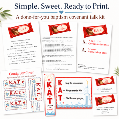 K.A.T. Baptism Talk Printable Set