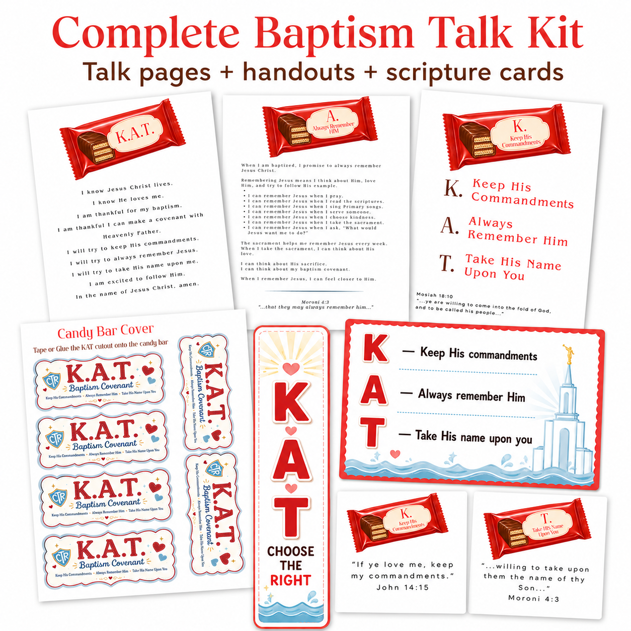 K.A.T. Baptism Talk Printable Set