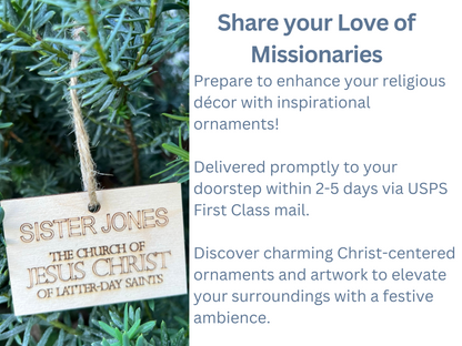 Custom Missionary Name Tag Ornament