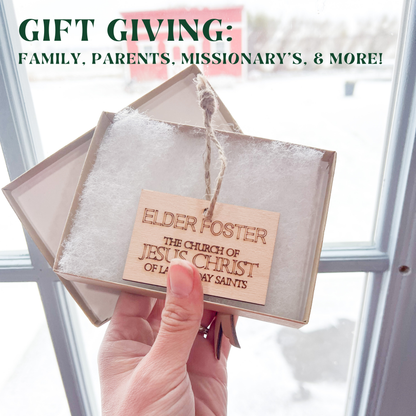 Custom Missionary Name Tag Ornament