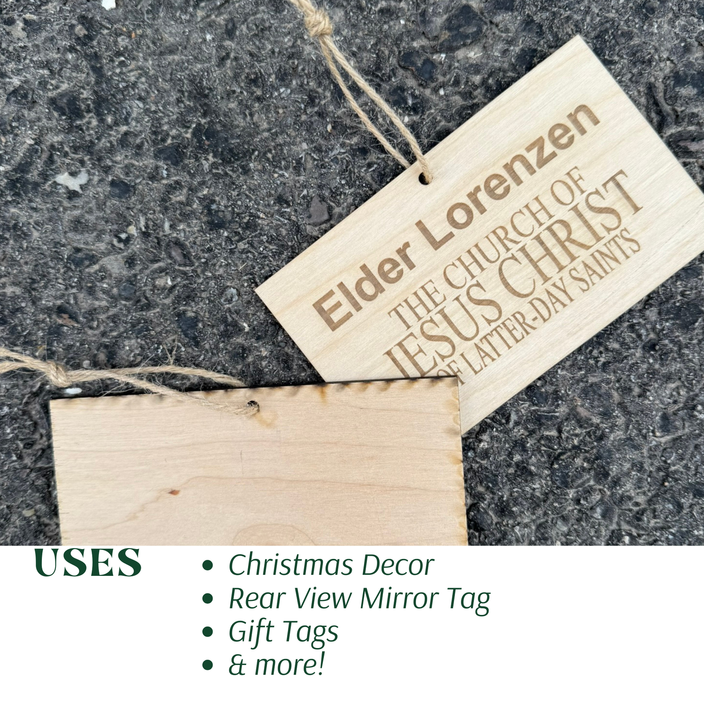 Custom Missionary Name Tag Ornament