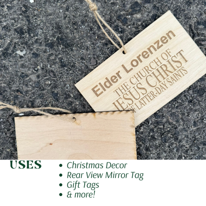 Custom Missionary Name Tag Ornament