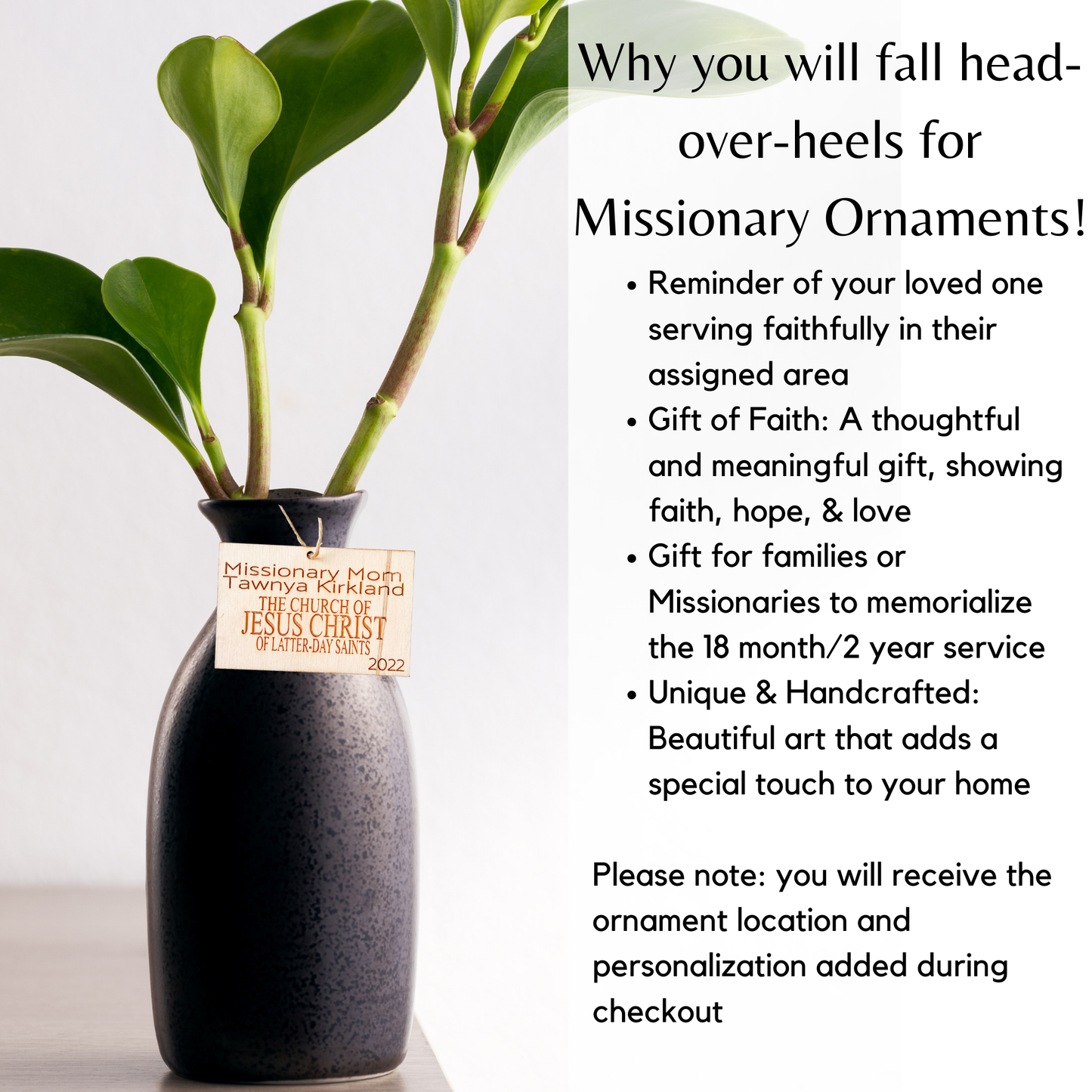 Custom Missionary Name Tag Ornament