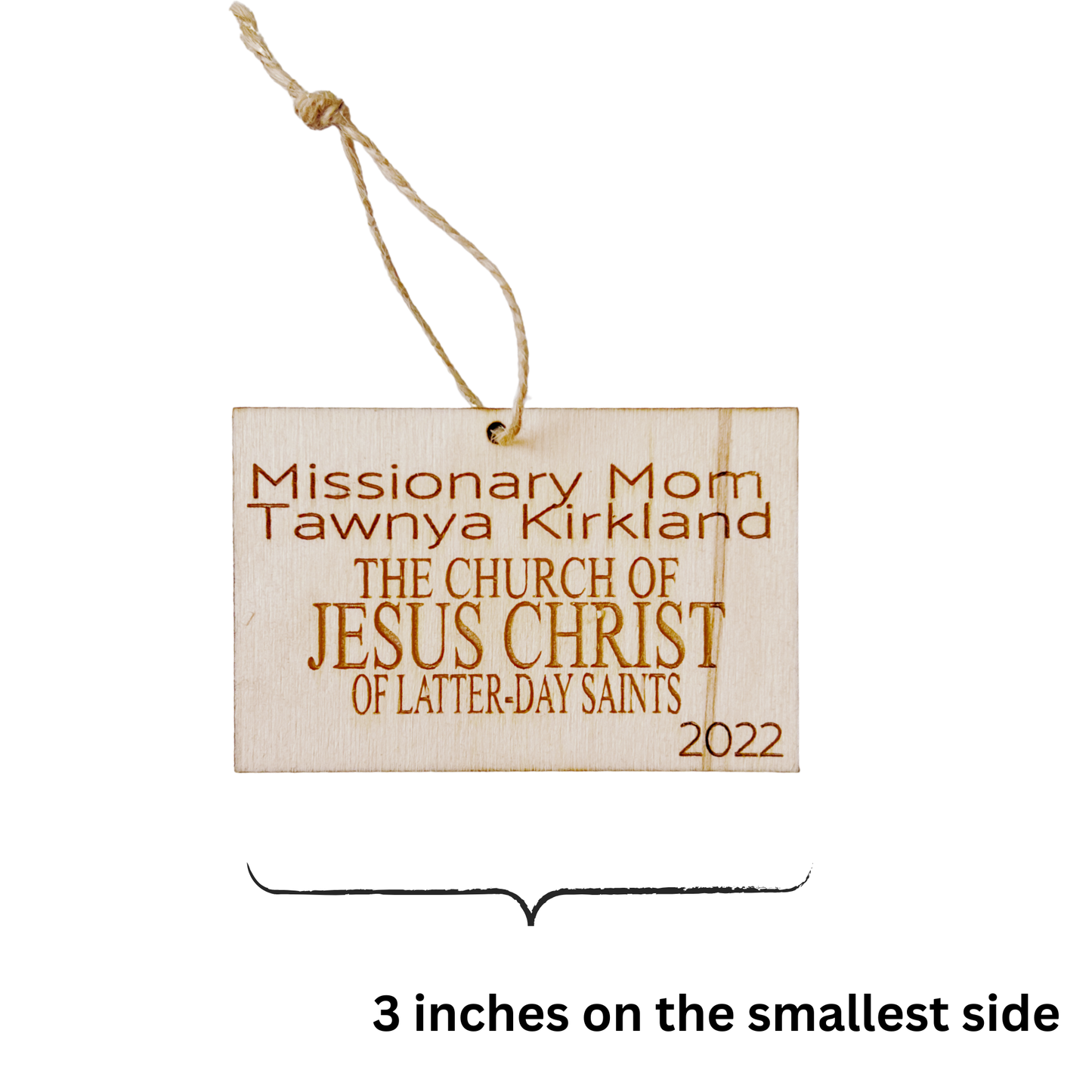 Custom Missionary Name Tag Ornament